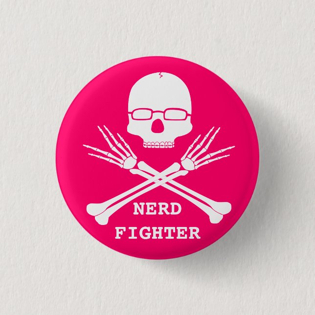 NERD FIGHTER, Customise colour (see description) 3 Cm Round Badge (Front)