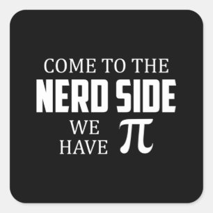 Nerd Geek Math Science Computer Funny Gift Idea Square Sticker
