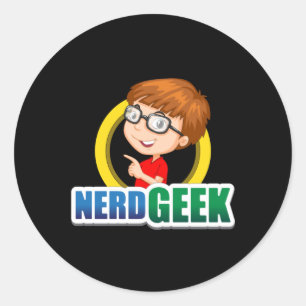 Nerd Geek Science Math Computer Funny Gift Idea Classic Round Sticker