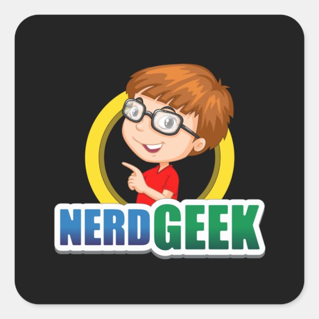 Nerd Geek Science Math Computer Funny Gift Idea Square Sticker (Front)