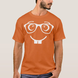 Nerd Glasses Buckteeth Emoticon Humor Nerd Face Ha T-Shirt