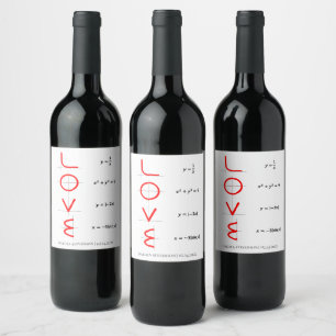 Nerd Humour Math and Science Geek Love Graph Wine Label
