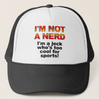 Nerd Jock Funny Ball Cap Trucker Hat
