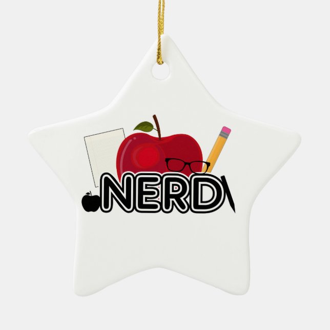 Nerd - Logo Ceramic Tree Decoration (Front)