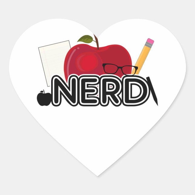 Nerd - Logo Heart Sticker (Front)