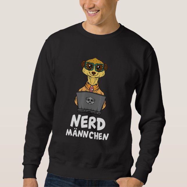 Nerd Man Surikate Africa Wild Animal Geek Meerkat Sweatshirt (Front)