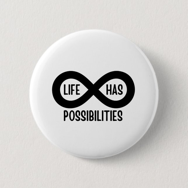 Nerd Mathematics Life Has Possibilities 6 Cm Round Badge (Front)