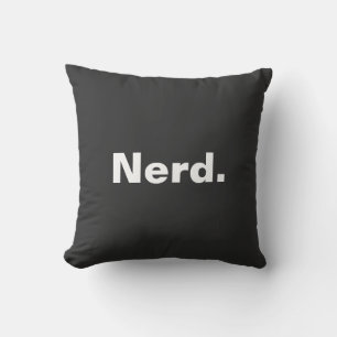 Nerd one word white text minimalism funny design  cushion