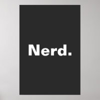 Nerd one word white text minimalism funny design