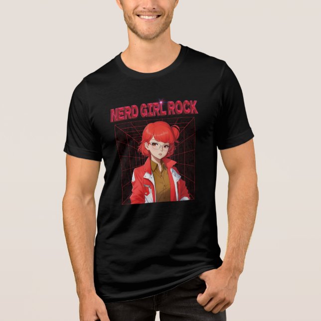 Nerd Rock Girl Tri-Blend Shirt (Front)