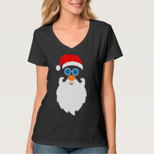 Nerd Santa Claus Big Head Funny Christmas T-Shirt