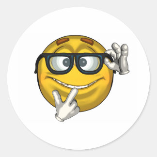Nerd - toon classic round sticker
