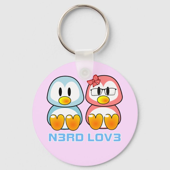 Nerd Valentine: Computer Geek Leet Speak Love Key Ring (Front)