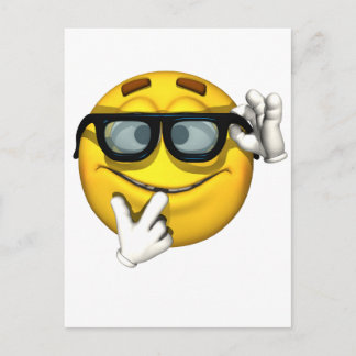 Nerd Yellow Face Postcard
