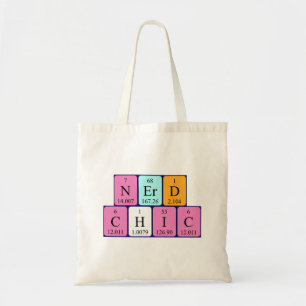 NerdChic periodic table phrase tote bag