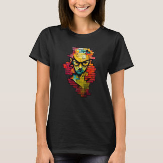 Nerdcore Grafitti Geeksta Rap Nerd Painted On The T-Shirt