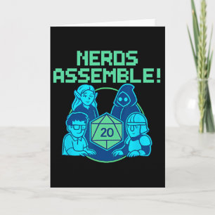 Nerds Emble Board Game Dice Pixel Gamer Design  Card