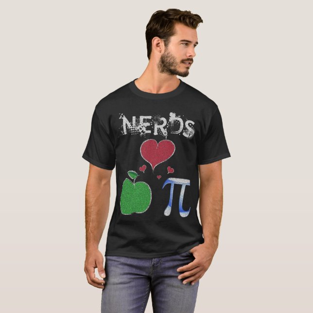 Nerds Love Apple Pi Symbol Math Teacher T-Shirt (Front Full)