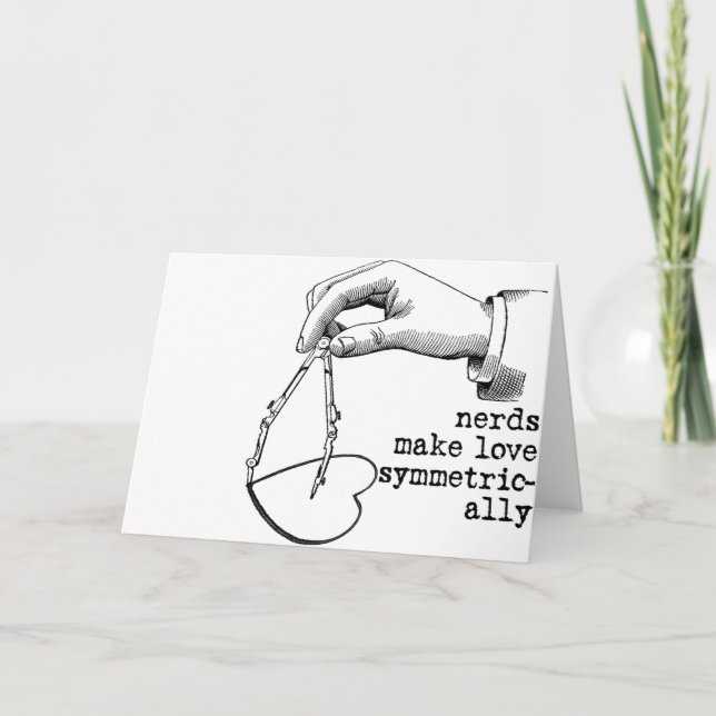 Nerds Make Love Symmetrically Holiday Card (Front)