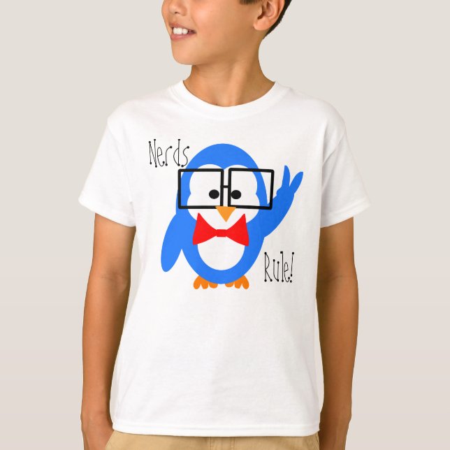 Nerds Rule Penguin T-Shirt (Front)