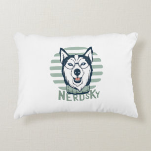 Nerdsky Cute Funny Siberian Husky Dog Lover Gift Decorative Cushion