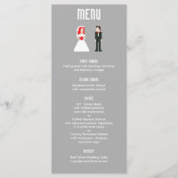 Nerdy 8-Bit Bride & Groom menu
