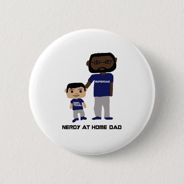 Nerdy at Home Dad Button (Front)