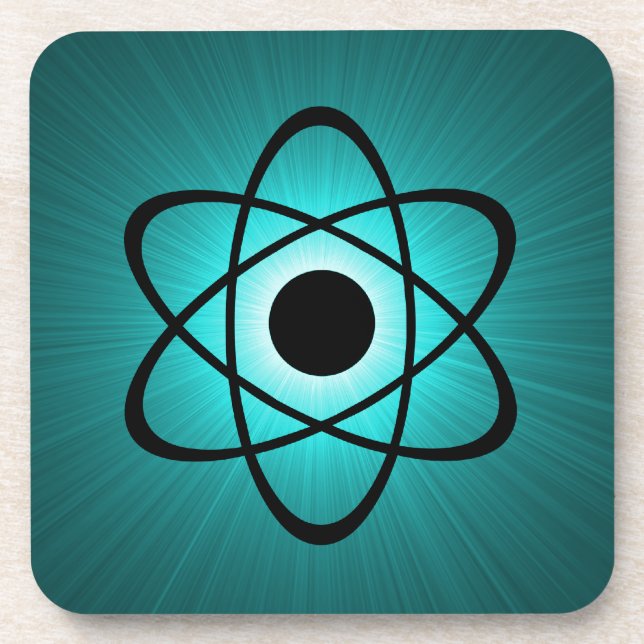 Nerdy Atomic Coaster Set, Teal (Front)