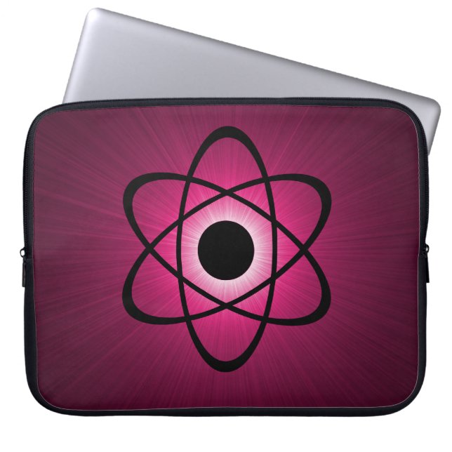 Nerdy Atomic Electronics Sleeve, Pink Laptop Sleeve (Front)