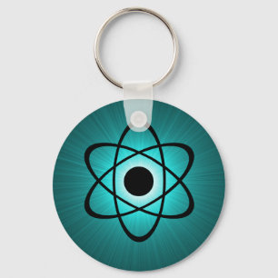 Nerdy Atomic Keychain, Teal Key Ring