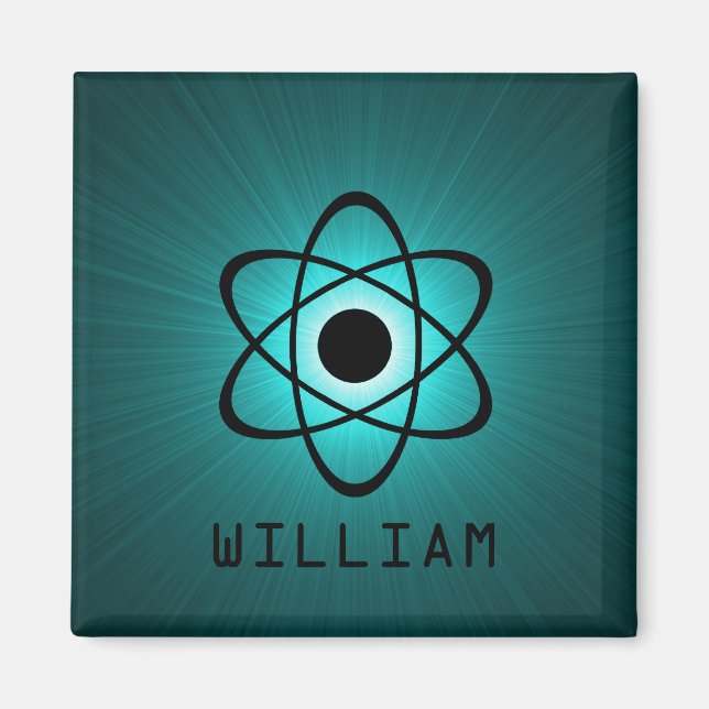 Nerdy Atomic Magnet, Teal Magnet (Front)