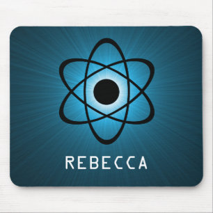 Nerdy Atomic Mousepad, Blue Mouse Pad