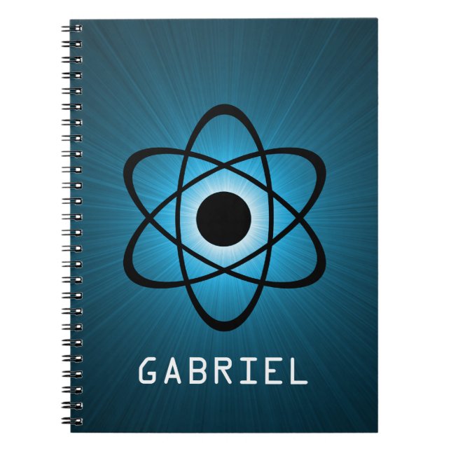 Nerdy Atomic Notebook, Blue Notebook (Front)