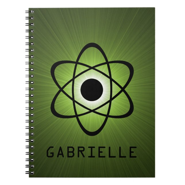 Nerdy Atomic Notebook, Green Spiral Notebook (Front)