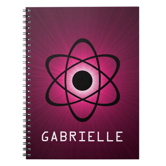 Nerdy Atomic Notebook, Pink Spiral Notebook (Front)