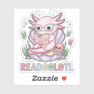 Nerdy Axolotl Reading Book
