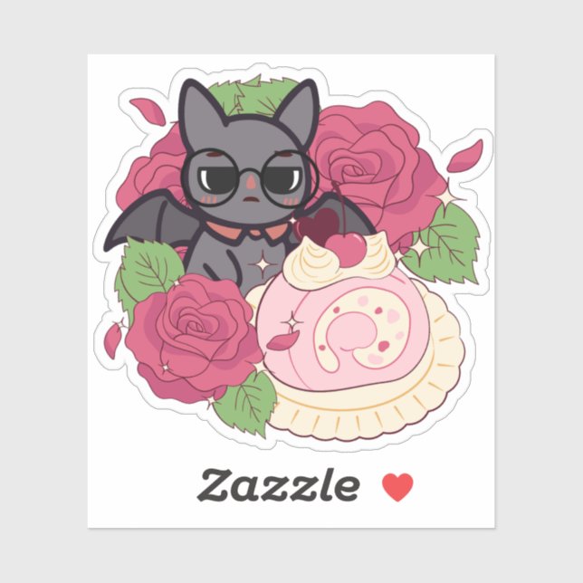 Nerdy Bat and Rose Swiss Roll (Sheet)