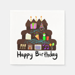 Nerdy Birthday Neural Network Napkin