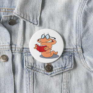 Nerdy Bookworm Reading A Book 7.5 Cm Round Badge