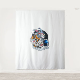 Nerdy Bunny Astronaut in Space, Explorer Spaceman  Tapestry