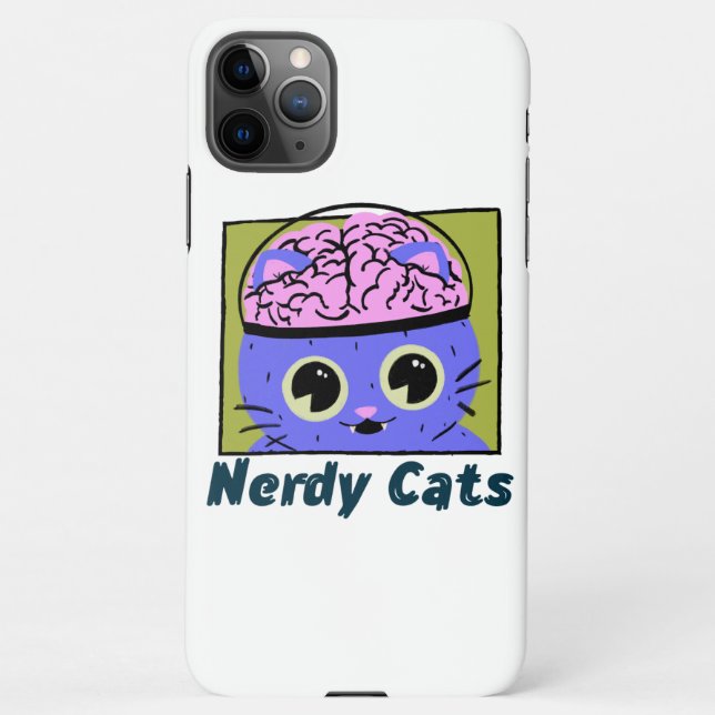 Nerdy Cats, Brain Design iPhone Case (Back)