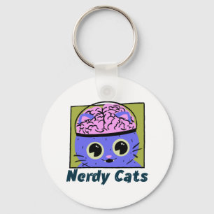 Nerdy Cats, Brain Design Key Ring