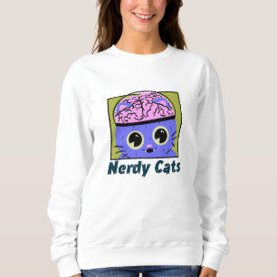 Nerdy Cats, Brain Design Sweatshirt