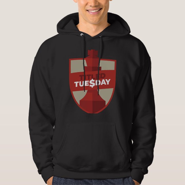 Nerdy Chess com Titel Tuesday Online Chess Player  Hoodie (Front)