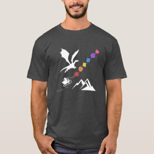 Nerdy Christmas Rainbow Polyhedral Dice Setabletop T-Shirt