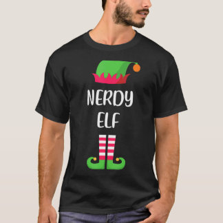 Nerdy Elf Christmas Family Matching Group Xmas T-Shirt
