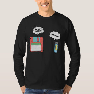 Nerdy Father Floppy Disk Flash Drive Computer Geek T-Shirt
