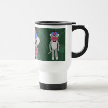 Nerdy Fifties Sock Monkey Cartoon Art Design Fun