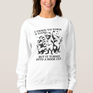 Nerdy Forest Animals Reading Club Illustration Sweatshirt