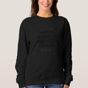 Nerdy Gaming D20 Rpg Dice Saying Quote Graphic 2 Sweatshirt